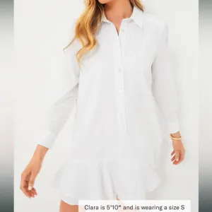 White Swiss Dot Callahan Shirt Dress