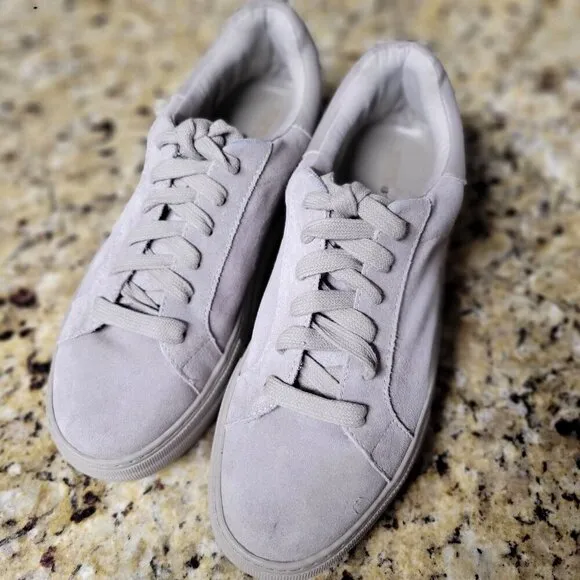 Winnie Harlow X SM Gray Suede Platform Sneakers Womens SZ 7.5M
