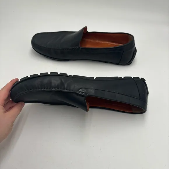 Wolf &amp; Shepherd Men’s 14 Black Leather Gunner Driver Loafers
