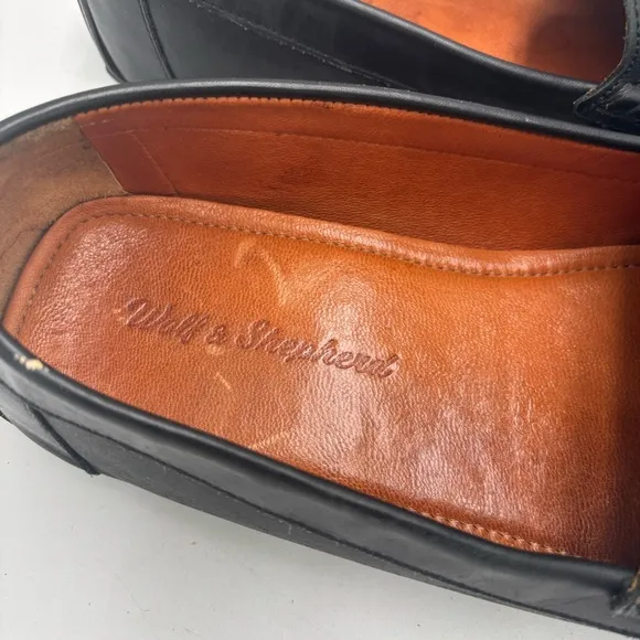 Wolf &amp; Shepherd Men’s 14 Black Leather Gunner Driver Loafers