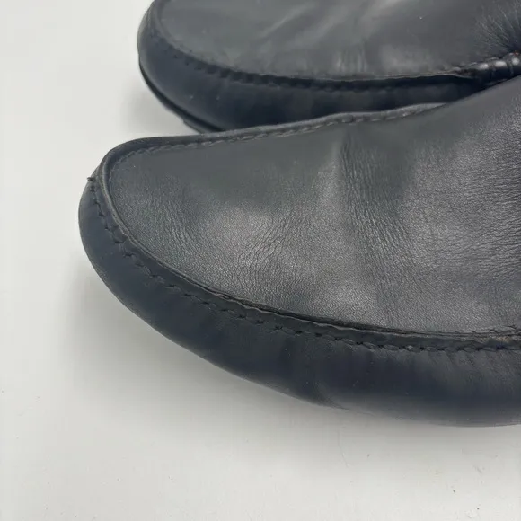 Wolf &amp; Shepherd Men’s 14 Black Leather Gunner Driver Loafers