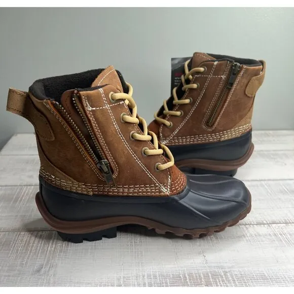 WOLVERINE Women&amp;#39;s Torrent Waterproof Brown &amp;amp; Black EPX Winter Duck Boots