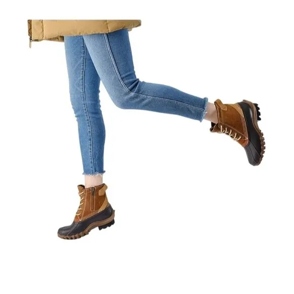 WOLVERINE Women&amp;#39;s Torrent Waterproof Brown &amp;amp; Black EPX Winter Duck Boots