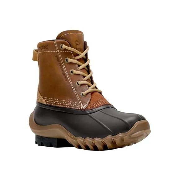 WOLVERINE Women&amp;#39;s Torrent Waterproof Brown &amp;amp; Black EPX Winter Duck Boots