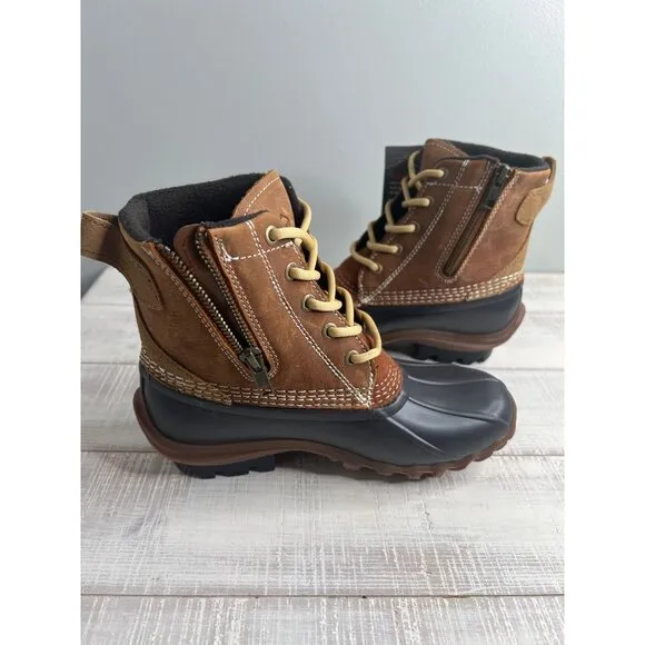 WOLVERINE Women&amp;#39;s Torrent Waterproof Brown &amp;amp; Black EPX Winter Duck Boots