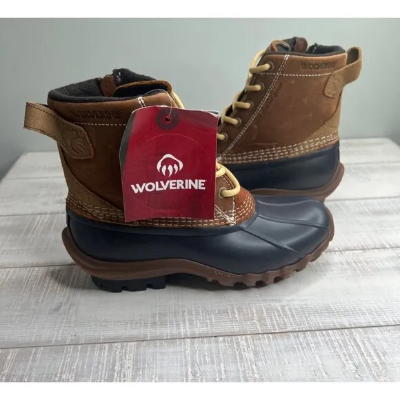 WOLVERINE Women&amp;#39;s Torrent Waterproof Brown &amp;amp; Black EPX Winter Duck Boots