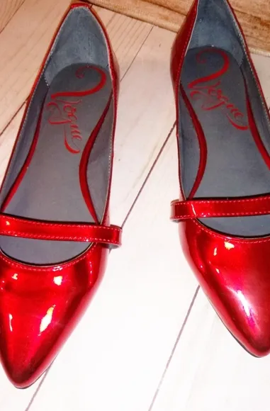 Woman's Red Merry Leather Mary Jane Flats