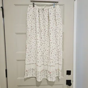 Woman's vintage linen skirt drawstring with pockets sz 3x