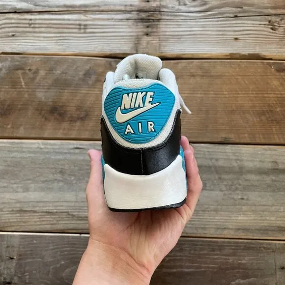 Women Size 7.5 / Size 6 Youth Nike Air Max 90 Mesh Blue Lagoon Running Sneakers