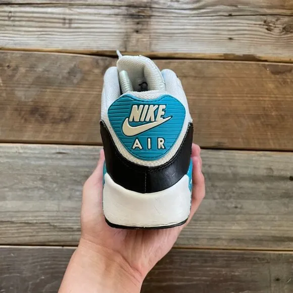 Women Size 7.5 / Size 6 Youth Nike Air Max 90 Mesh Blue Lagoon Running Sneakers