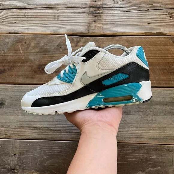 Women Size 7.5 / Size 6 Youth Nike Air Max 90 Mesh Blue Lagoon Running Sneakers