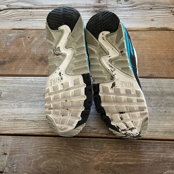 Women Size 7.5 / Size 6 Youth Nike Air Max 90 Mesh Blue Lagoon Running Sneakers