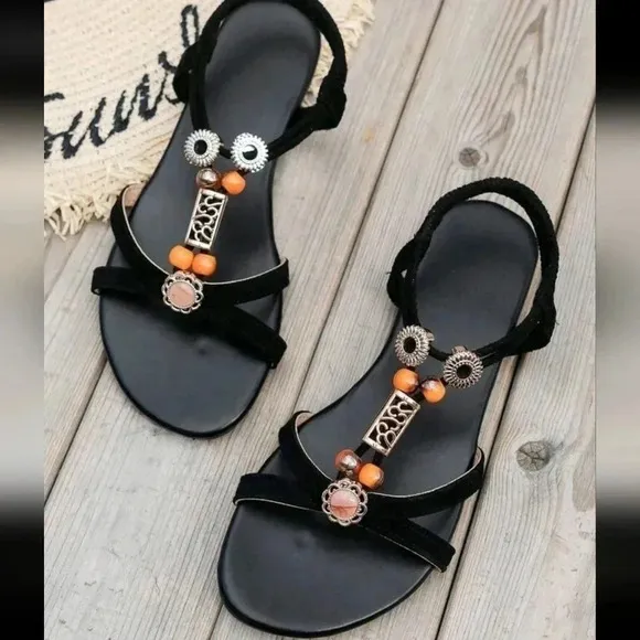 Women's  Flat Sandals For Summer, Lightweight &amp; Non-Slip Beach Shoes, Handmade