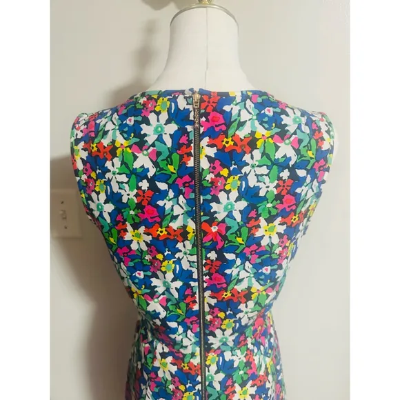 Women's Kate Spade Floral Print Dress Size 4 Blue Multi-color