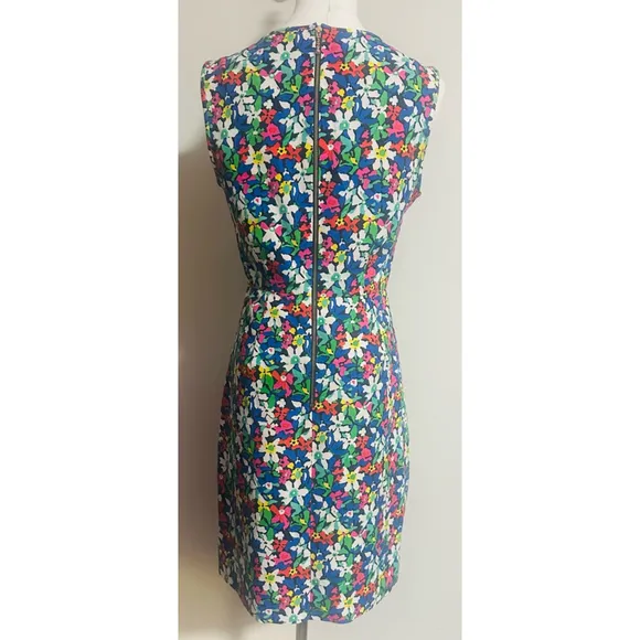 Women's Kate Spade Floral Print Dress Size 4 Blue Multi-color