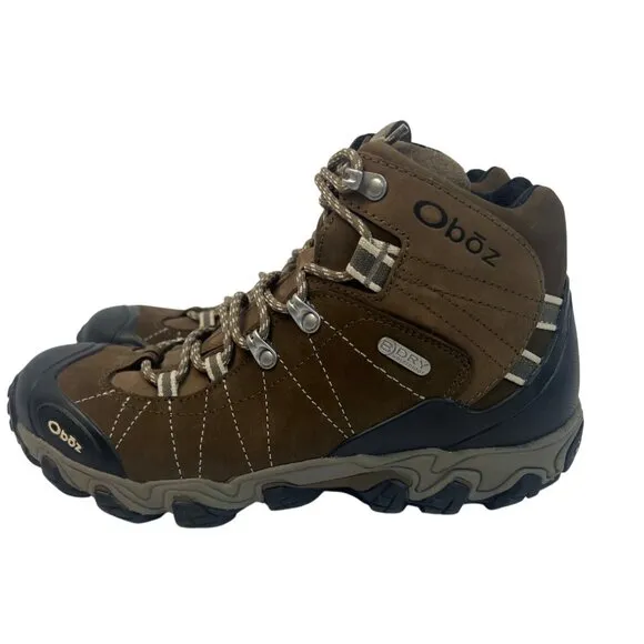 Womens Oboz Bridger Mid B-Dry Waterproof Hiking Boots 9.5 Regular Walnut 22102