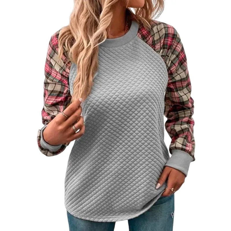 Women's Plaid Patchwork Sweatshirts