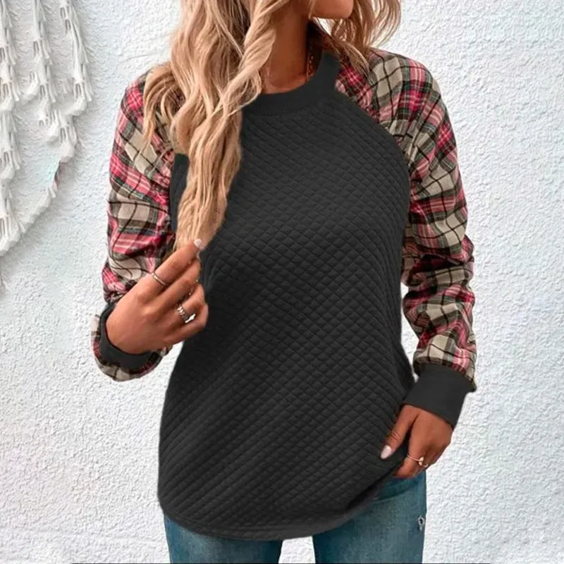 Women's Plaid Patchwork Sweatshirts