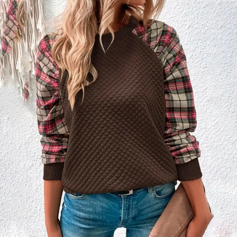 Women's Plaid Patchwork Sweatshirts