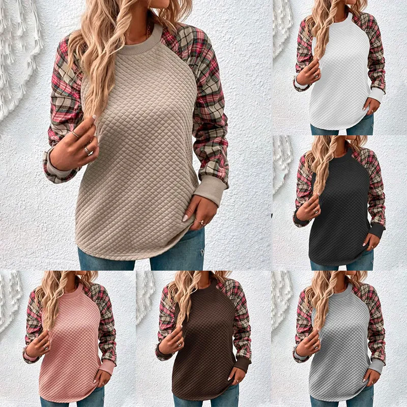 Women's Plaid Patchwork Sweatshirts