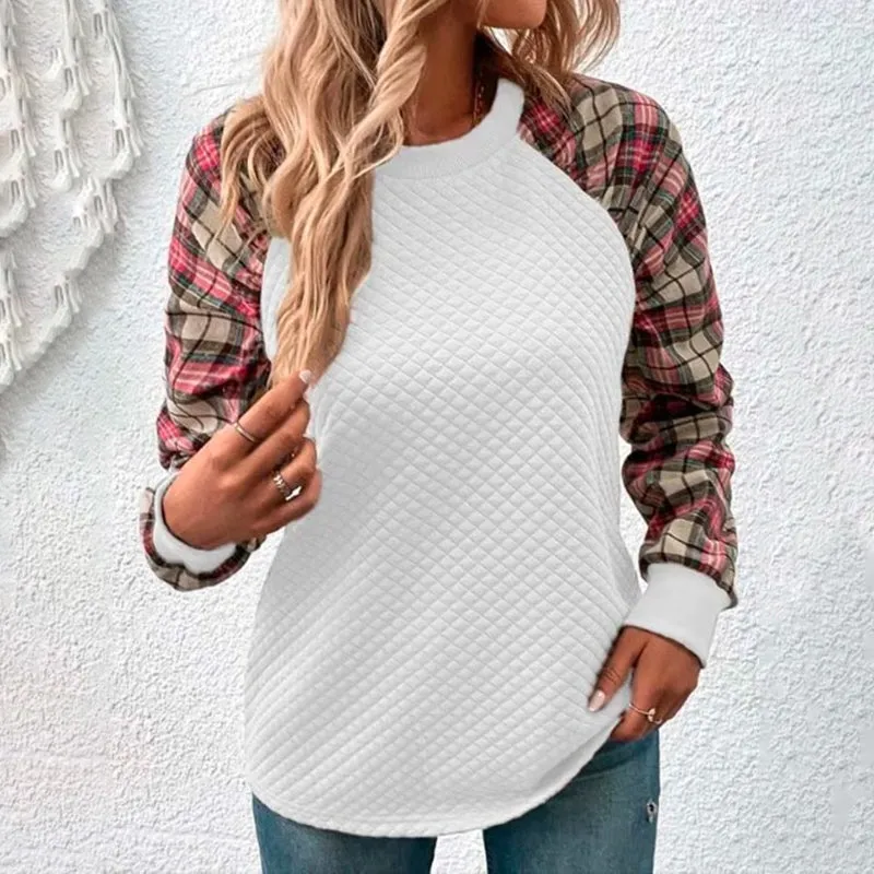 Women's Plaid Patchwork Sweatshirts