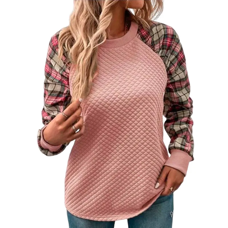 Women's Plaid Patchwork Sweatshirts