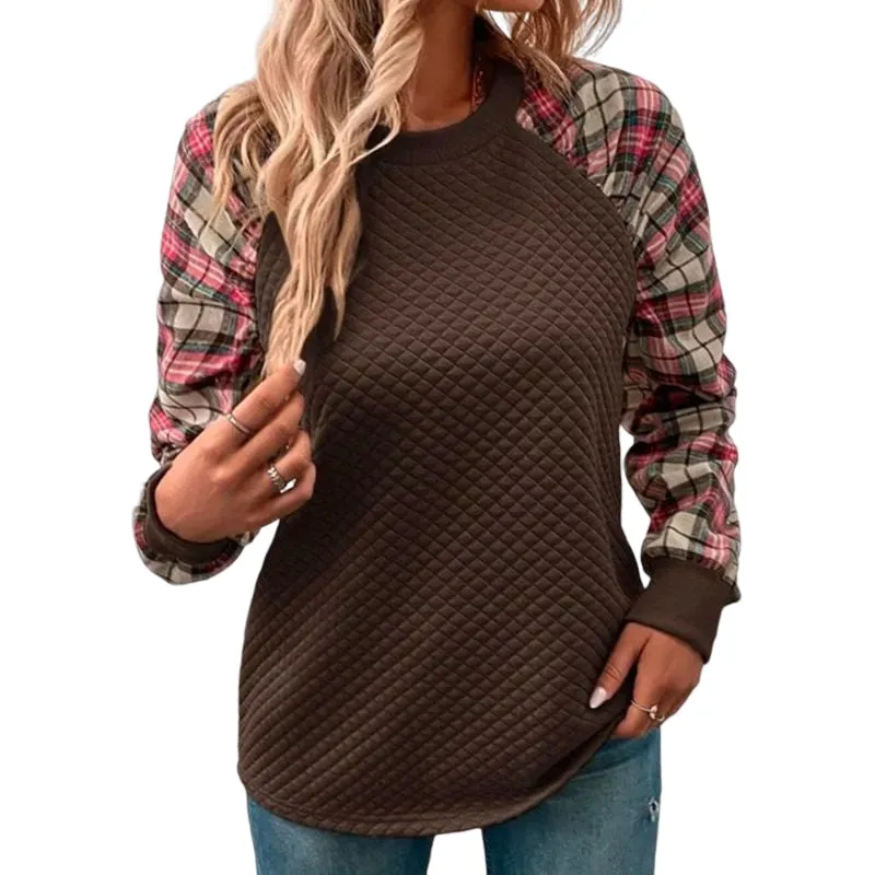 Women's Plaid Patchwork Sweatshirts