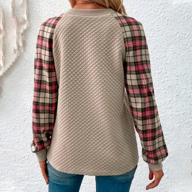 Women's Plaid Patchwork Sweatshirts