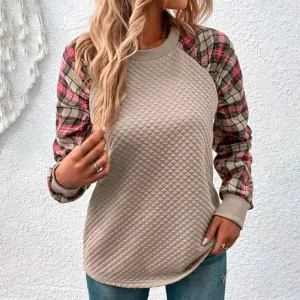 Women's Plaid Patchwork Sweatshirts