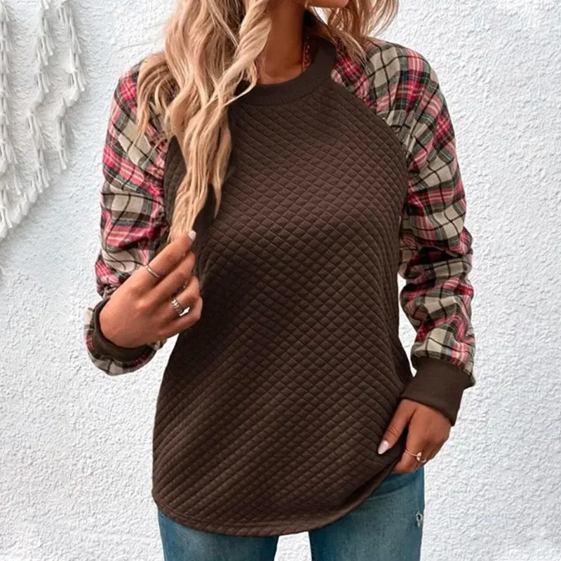Women's Plaid Patchwork Sweatshirts