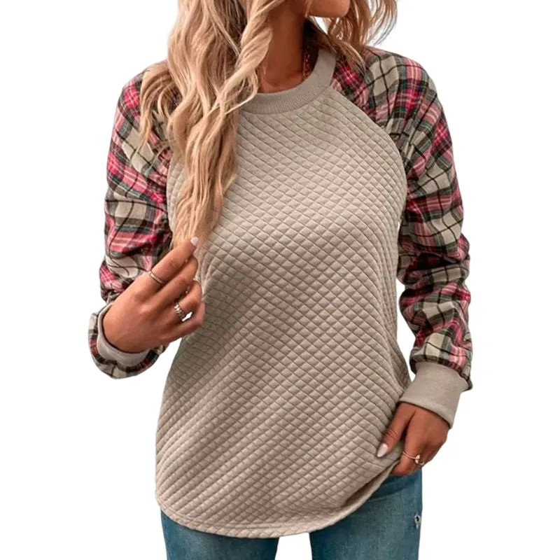 Women's Plaid Patchwork Sweatshirts