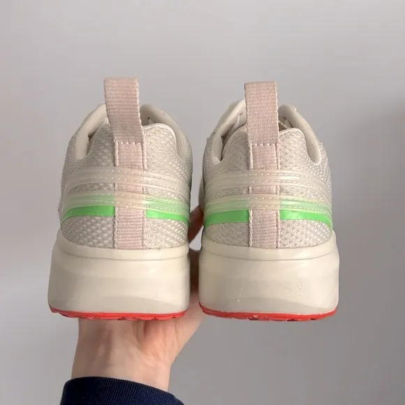 Worn once Veja Candor 2 Alveomesh Natural Cream lime green orange sneakers 7.5