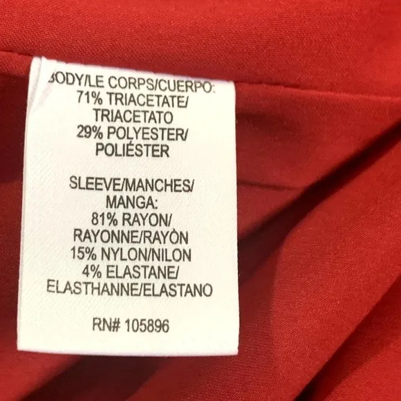 Worth New York NWT Long Sleeve Midi Sheath Dress Red Navy, Size 10