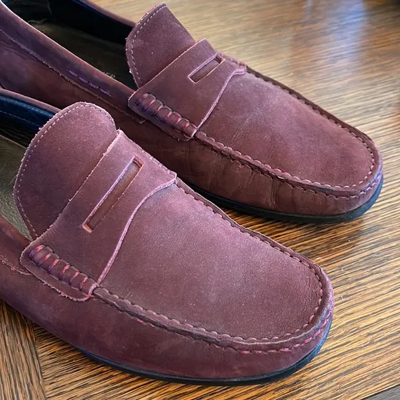 💕x2HP💕Donald J. Pliner Igor men’s burgundy suede loafers