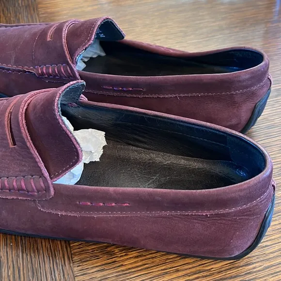 💕x2HP💕Donald J. Pliner Igor men’s burgundy suede loafers
