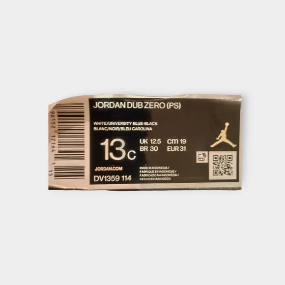 Youth Boys Air Jordan Dub Zero PS 'Legend Blue' Sneaker Athletic Shoes, Size 13C