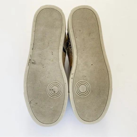 ZADIG &amp; VOLTAIRE BLACK BROWN WHITE GRAY SNAKE PRINT LEATHER LOW TOP SNEAKER shoe