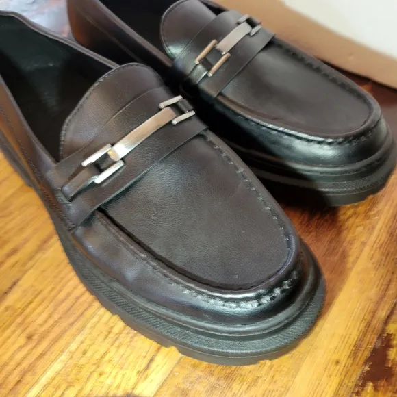 ZARA black women’s over the top‎ buckled loafers - Size: EU42 US11
