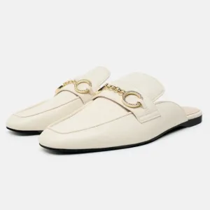 ZARA CHAIN TRIM OPEN BACK LOAFERS