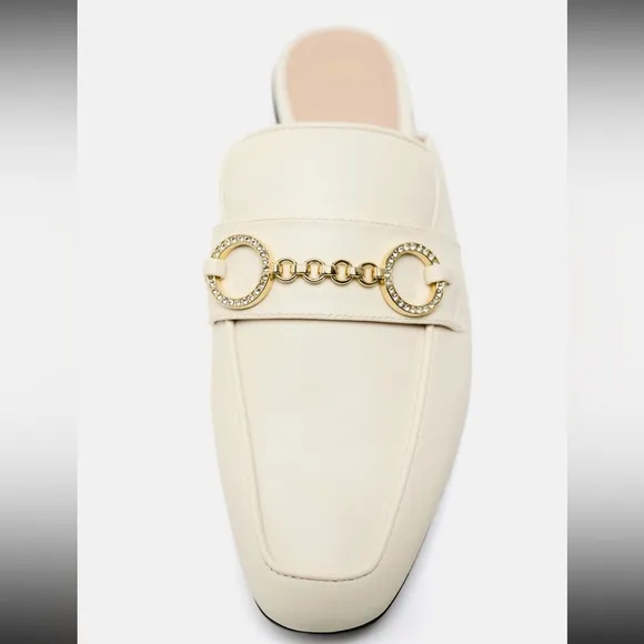 ZARA CHAIN TRIM OPEN BACK LOAFERS