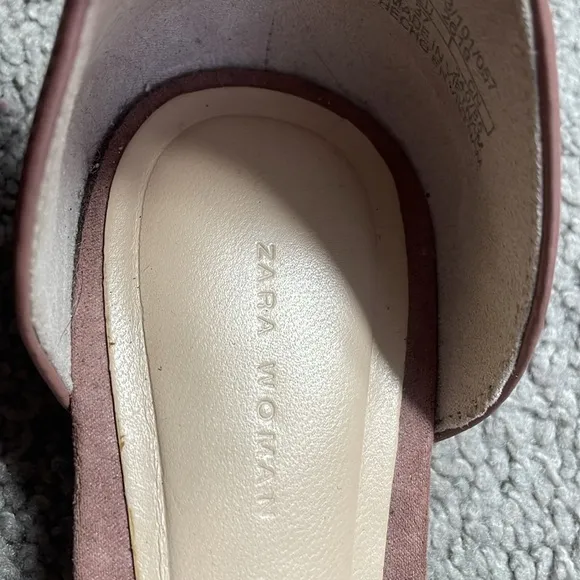 Zara Women’s Pink Mauve D’orsay Pointed Cut Out Flats Size EU 37 US 6.5
