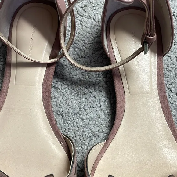Zara Women’s Pink Mauve D’orsay Pointed Cut Out Flats Size EU 37 US 6.5
