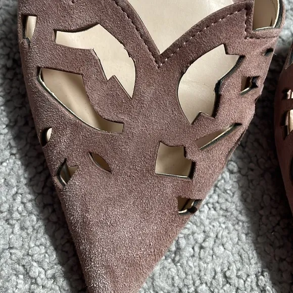 Zara Women’s Pink Mauve D’orsay Pointed Cut Out Flats Size EU 37 US 6.5
