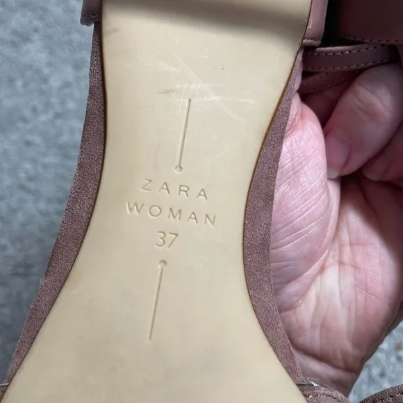 Zara Women’s Pink Mauve D’orsay Pointed Cut Out Flats Size EU 37 US 6.5